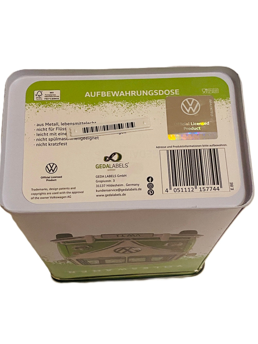 Original Volkswagen Kaffeebohnen-Behälter – VW Metall-Vorratsdose