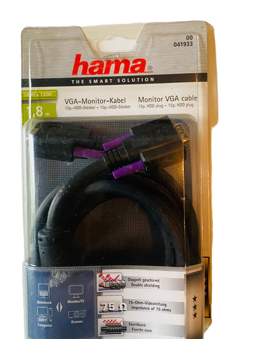 Hama VGA-Monitor-Kabel – 1,8m – Top Qualität – NEU