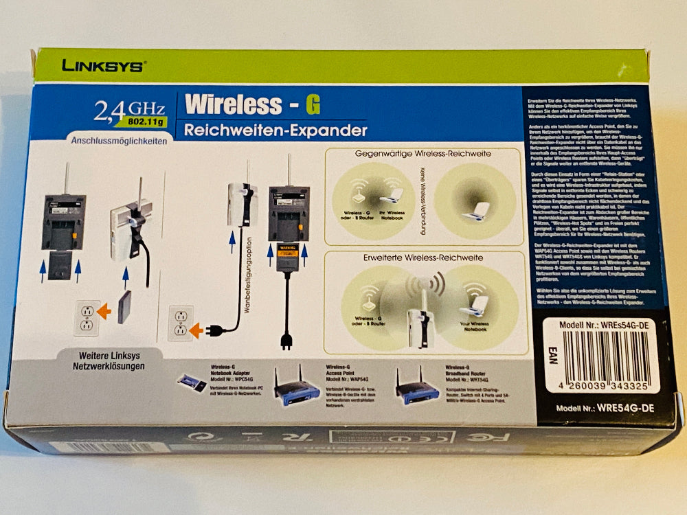 Linksys Cisco WRE54G-DE WLAN Verstärker Repeater Reichweiten Expander
