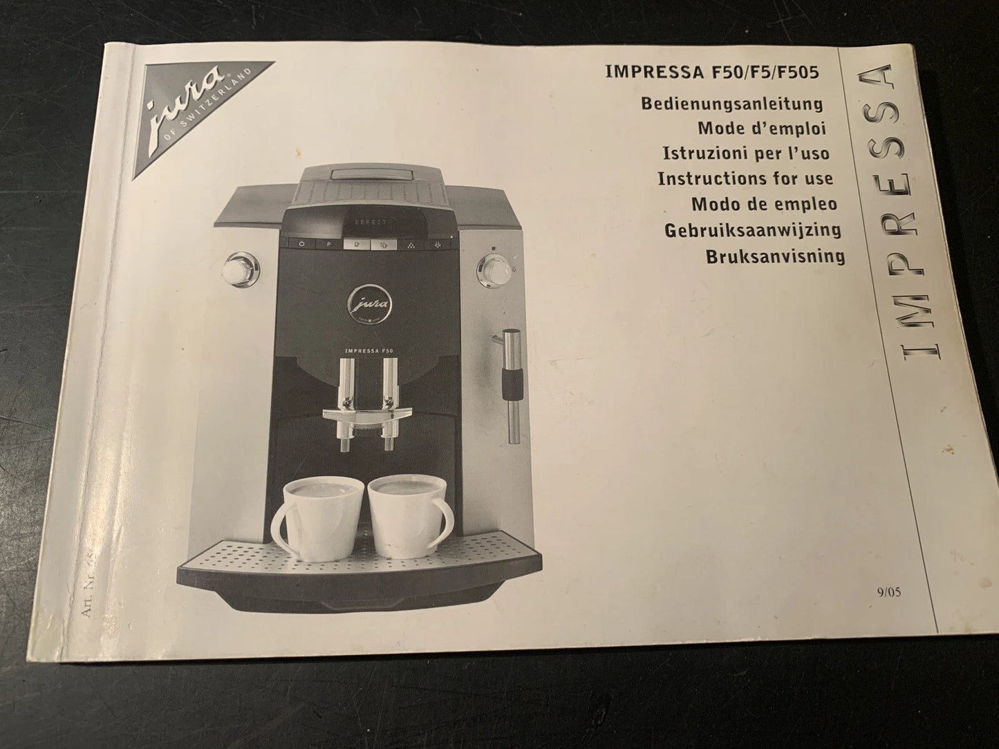 Jura F50 F5 F505 Bedienungsanleitung Gebraucht Aber Gut Kaffeevollautomat