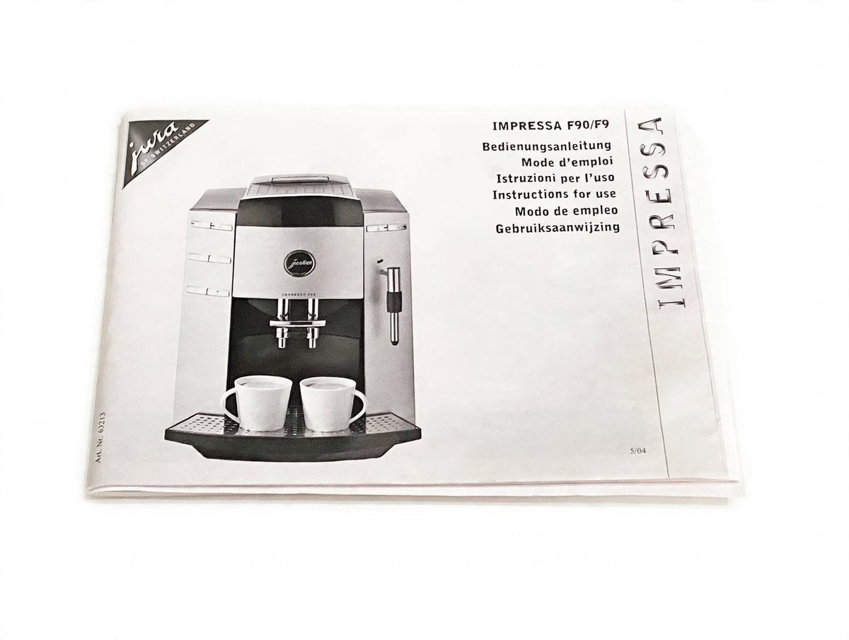 Bedienungsanleitung Buch für JURA Impressa F90 F9