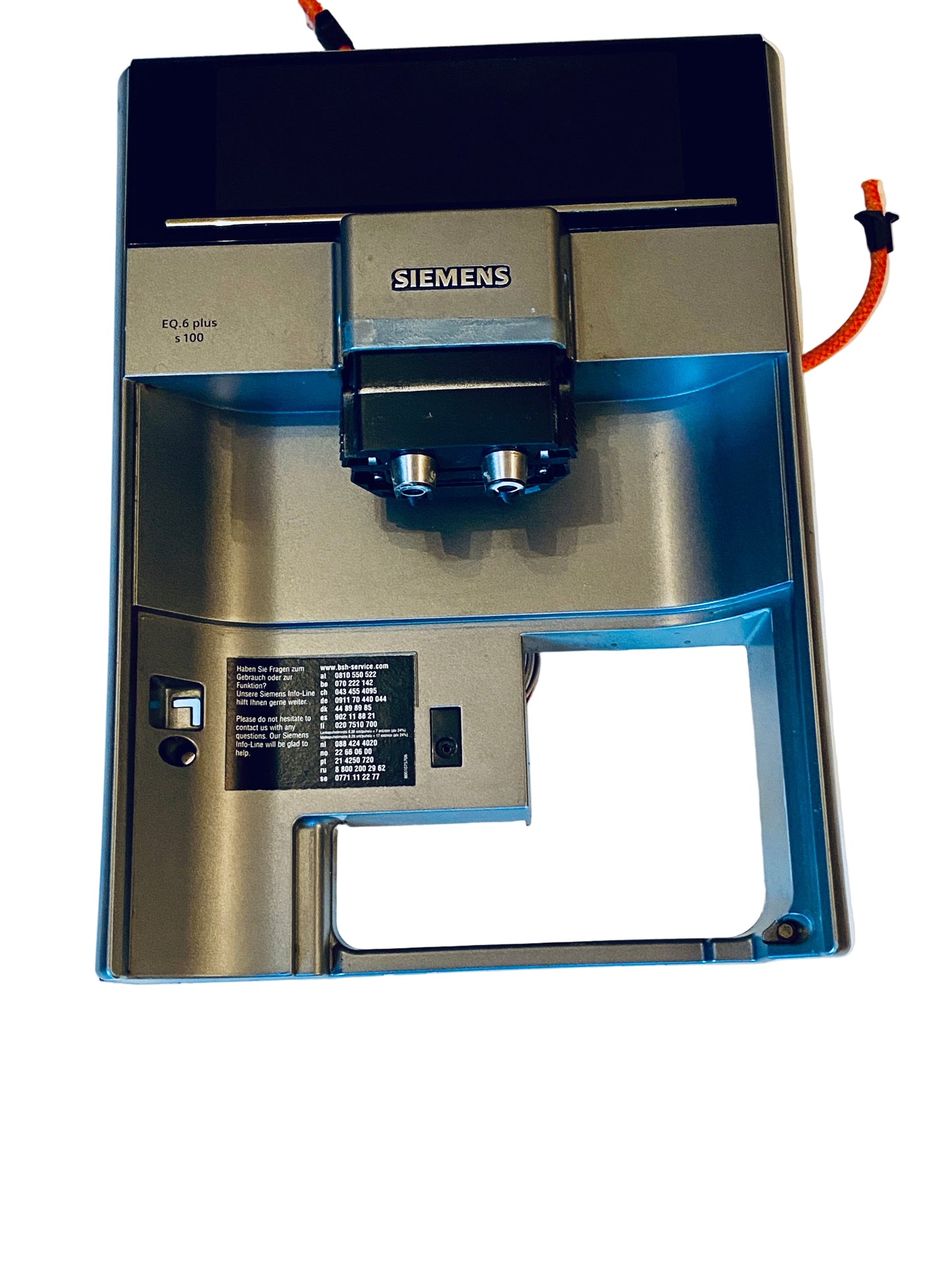 Siemens EQ6 Plus S100 Display Vorderteil  Auslauf & Stecker – Baufertig Kaffeevollautomat