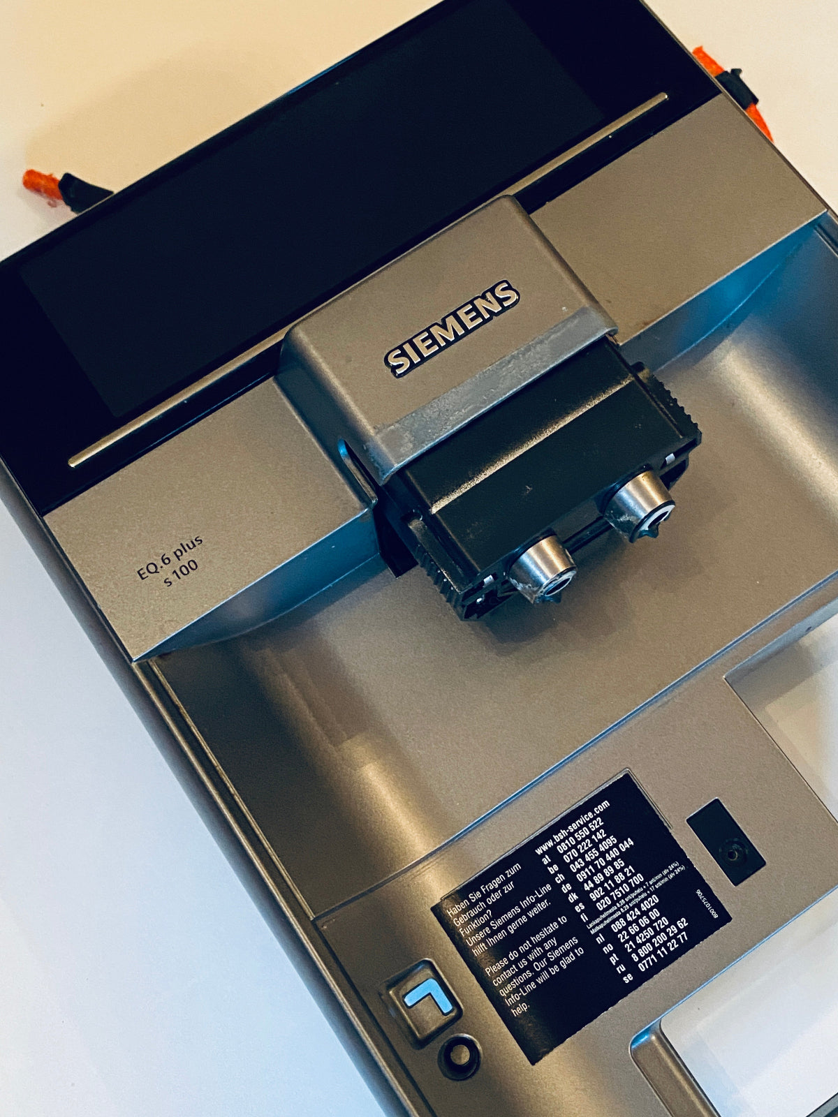 Siemens EQ6 Plus S100 Display Vorderteil  Auslauf & Stecker – Baufertig Kaffeevollautomat