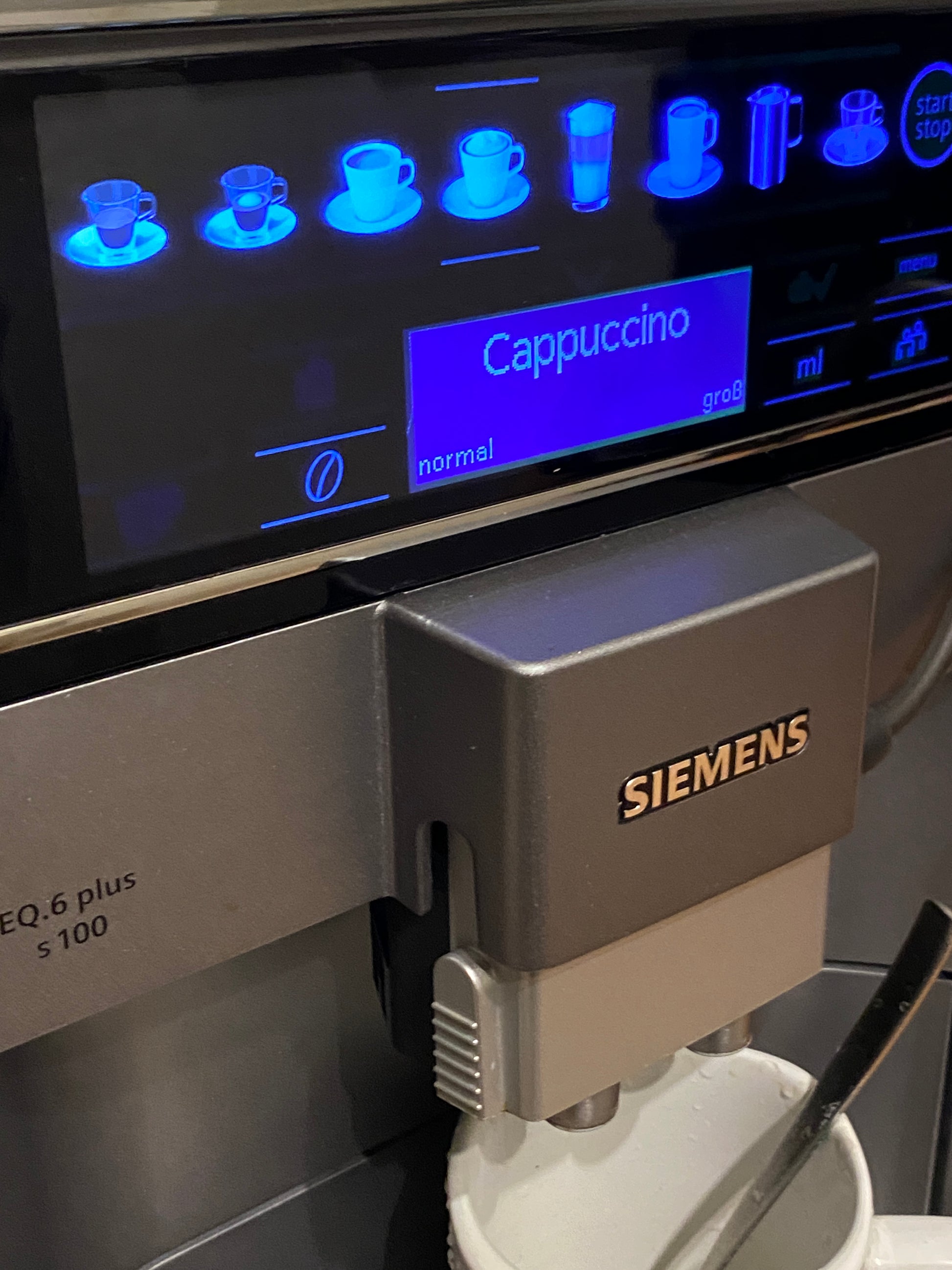 Siemens EQ.6 Plus s100 Frontblende Displayblende Komplett Silber