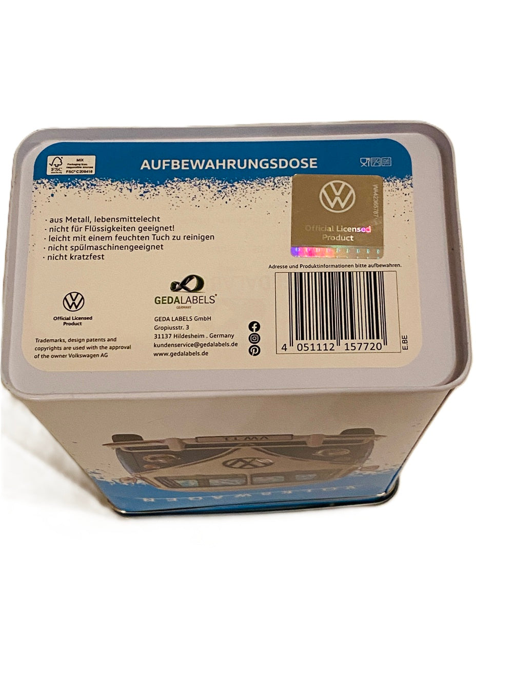 Original Volkswagen Kaffeebohnen-Behälter – VW Metall-Vorratsdose Neu