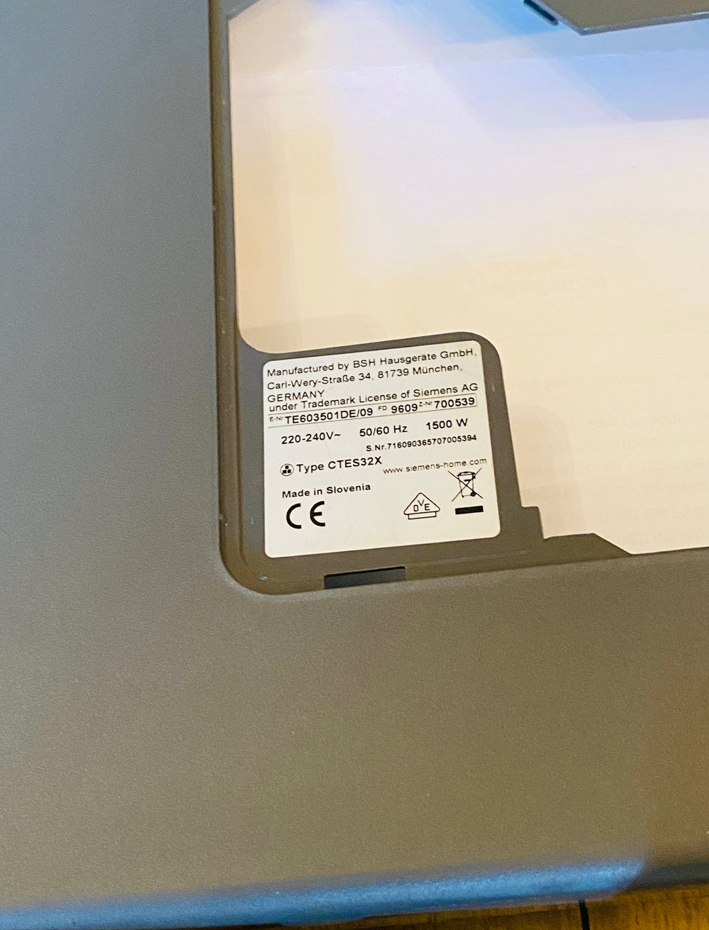 Siemens EQ 6 Serie Gehäuse 
