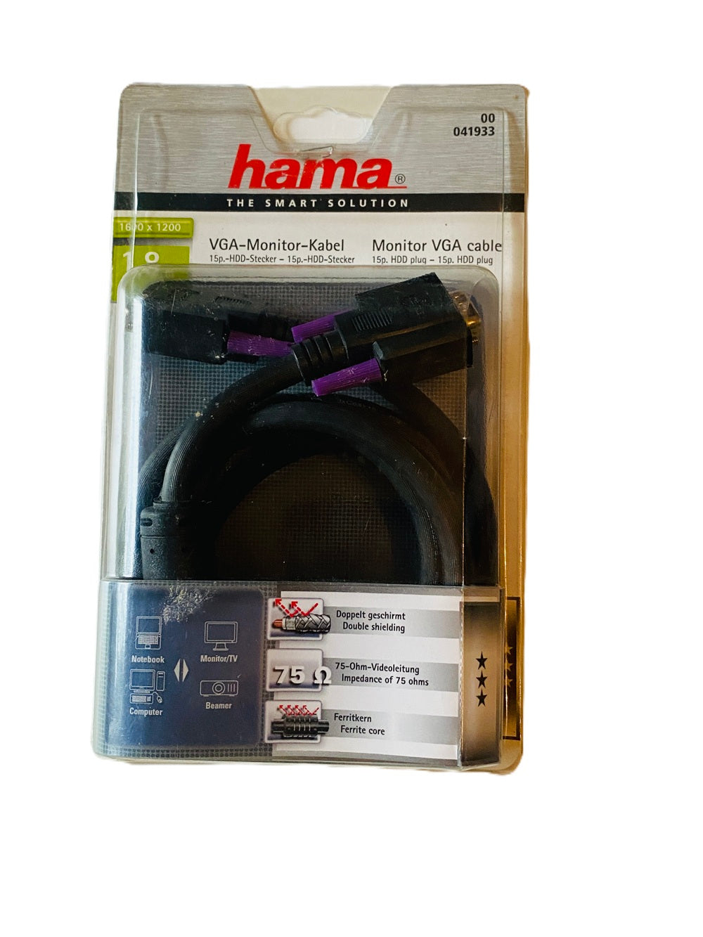 Hama VGA-Monitor-Kabel – 1,8m – Top Qualität – NEU
