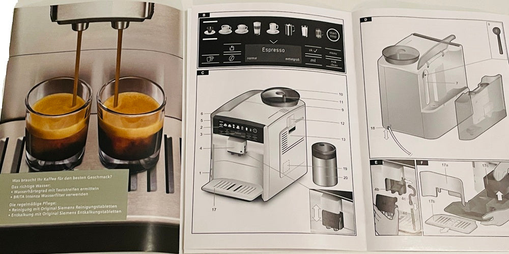 Siemens EQ.6 EQ6 Plus Extraklasse Bedienungsanleitung Buch