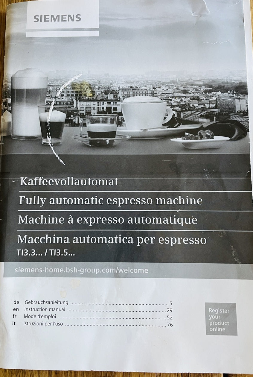 Siemens EQ.300 Bedienungsanleitung Handbuch Original