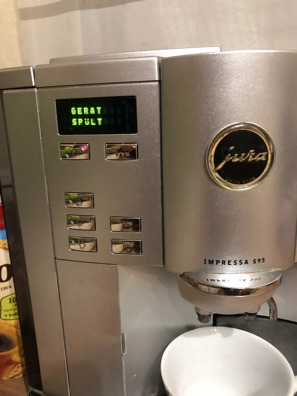 Jura S95 Display Bedinpanel Steuerpanel Elemente Vorderteil mit Tasten mit Auslauf Komplett