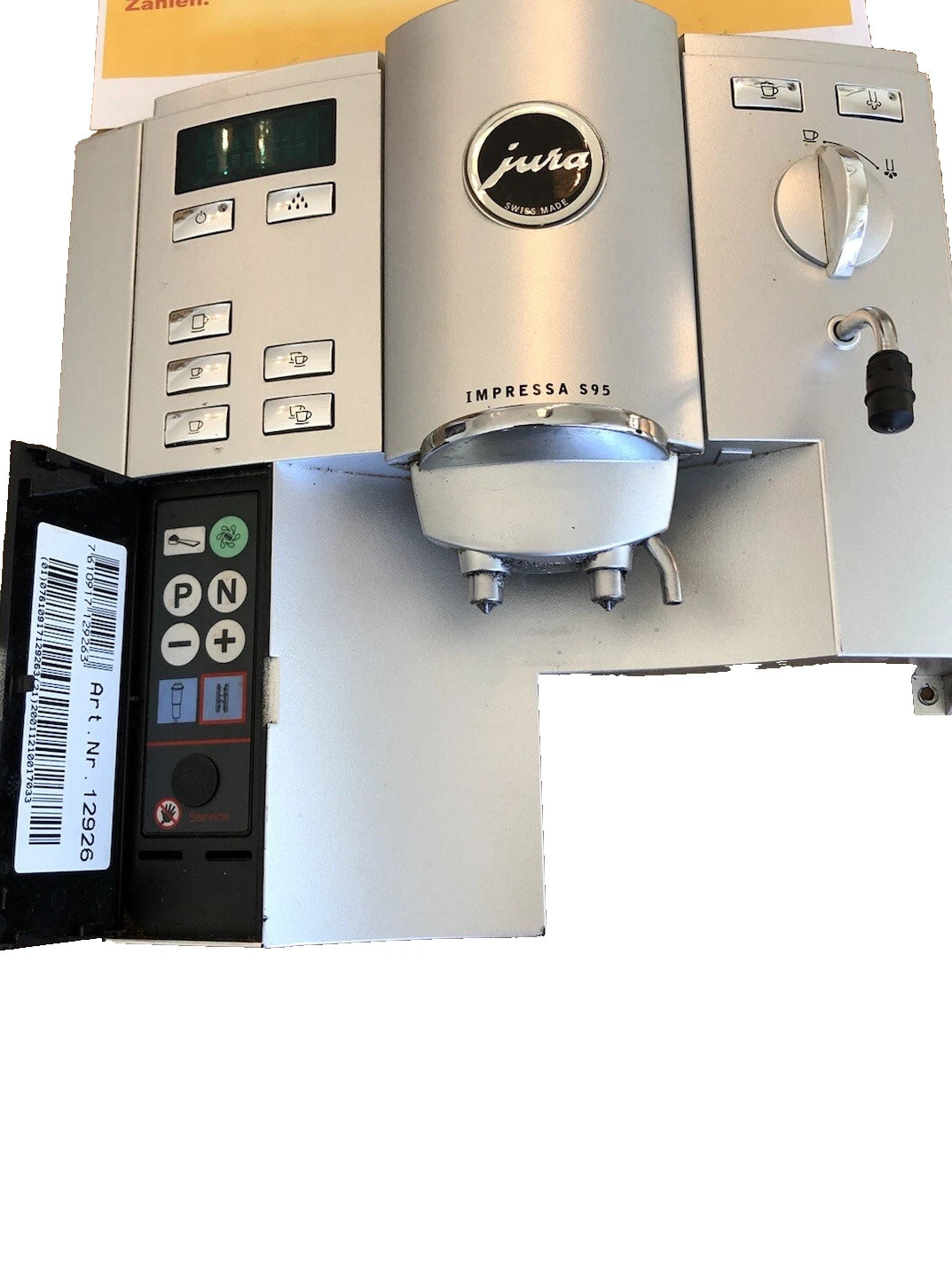 Jura S95 Display Bedinpanel Steuerpanel Elemente Vorderteil 